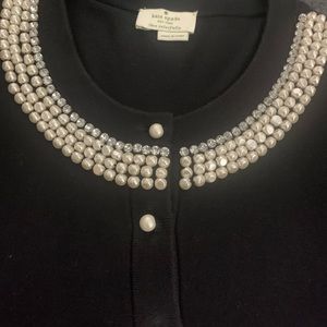 Kate spade ♠️ Button up half sleeve cardigan. Stud diamonds and pearls